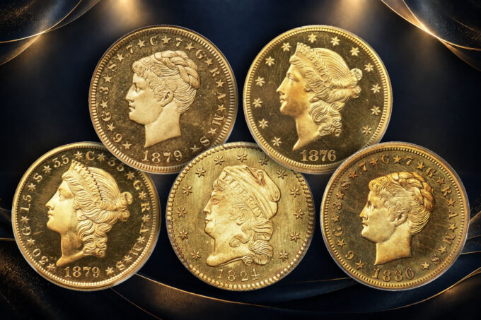 Five U.S. gold coins that each sold for more than alt=