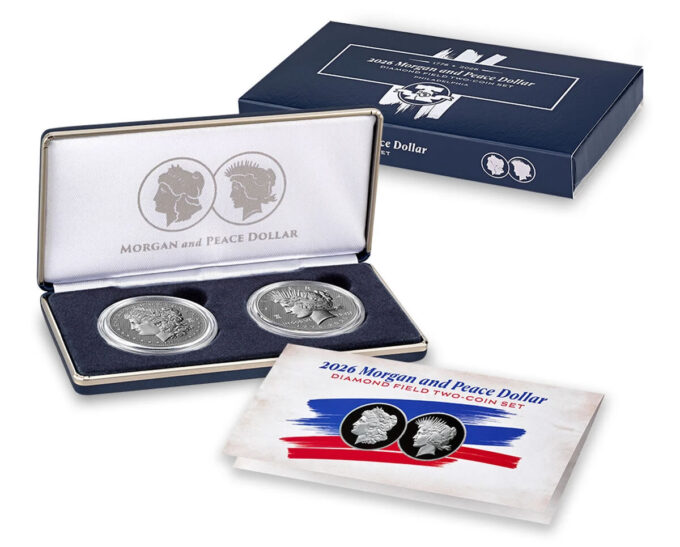 U.S. Mint 2026 Diamond Field Morgan and Peace Dollar Two-Coin Set