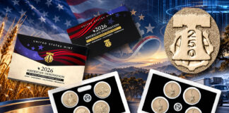 US Mint Releases 2026 Reverse Proof Dollars for IA, WI, CA and MN Artwork highlighting the 2026 American Innovation $1 Coin Reverse Proof Set and America's 250th anniversary