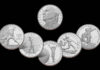 US Mint Unveils Five 2027 Youth Sports Quarters U.S. Mint images of the 2027 Youth Sports quarters showing the George Washington obverse and five reverses honoring baseball, golf, soccer, softball and snowboarding