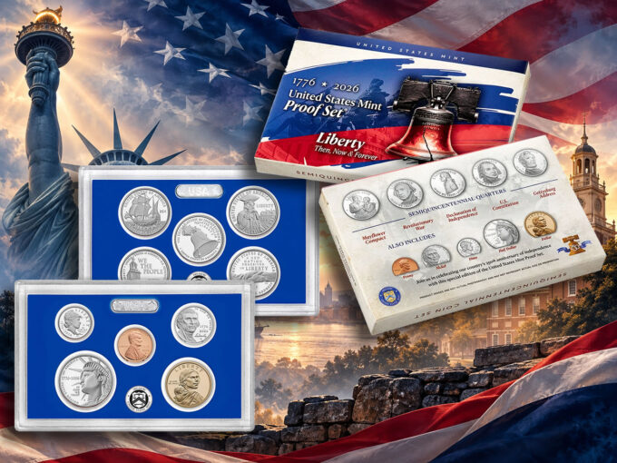 Semiquincentennial 2026 Proof Set coins and packaging